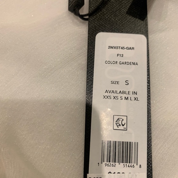 BCBGMAXAZRIA Ruffle Long Sleeve Chiffon Top Blouse Off White/GARDENIA MRSP $198 - Picture 15 of 15